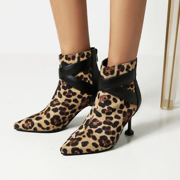 boots leopard print cross-strap super high women's pointed toe wine glasses and oversized 2021 autumn/ winter short, Black
boots leopard print cross-strap super high women's pointed toe wine glasses and oversized 2021 autumn/ winter short, Black