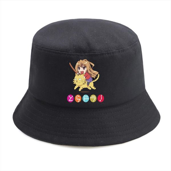 panama bucket hats anime cartoon toradora print mens fishermans cap woman beach sunscreen foldable black, Blue;gray 
panama bucket hats anime cartoon toradora print mens fishermans cap woman beach sunscreen foldable black, Blue;gray