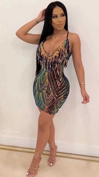 fashion women v neck sequins black bandage dress designer chic party vestido 210527, Black;gray
fashion women v neck sequins black bandage dress designer chic party vestido 210527, Black;gray