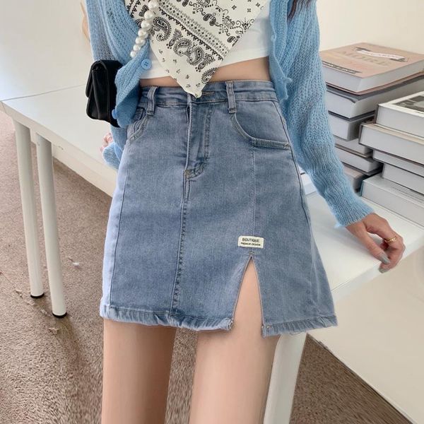women's jeans leixin original large size denim skirt summer high waist wardrobe malfunction-proof a shorts split bag hip, Blue
women's jeans leixin original large size denim skirt summer high waist wardrobe malfunction-proof a shorts split bag hip, Blue