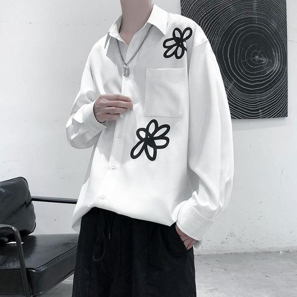 men's casual shirts korean flower shirt fashion men streetwear loose long-sleeved mens social dress -2xl, White;black
men's casual shirts korean flower shirt fashion men streetwear loose long-sleeved mens social dress -2xl, White;black