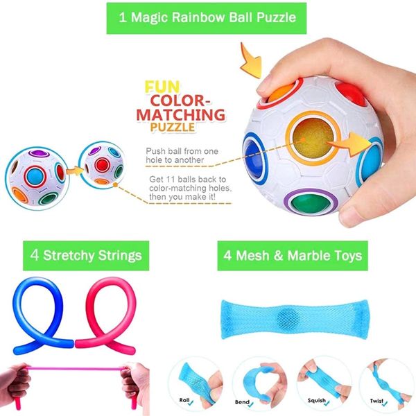 30pcs pack sensory decompression toy set stress relief autism anxiety relief stress pop bubble fidget toys for kids adults
30pcs pack sensory decompression toy set stress relief autism anxiety relief stress pop bubble fidget toys for kids adults