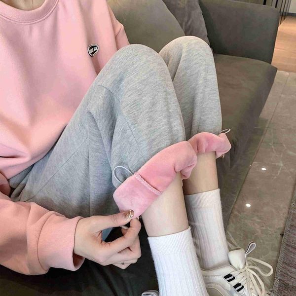 women's pants & capris grey plush sports autumn and winter 2021 loose toe guard small high waist casual, Black;white
women's pants & capris grey plush sports autumn and winter 2021 loose toe guard small high waist casual, Black;white
