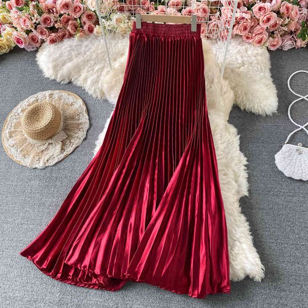 vintage red/green/blue/black satin long skirt women elegant party high waist casual faldas female a-line slim draped saia 210426
vintage red/green/blue/black satin long skirt women elegant party high waist casual faldas female a-line slim draped saia 210426