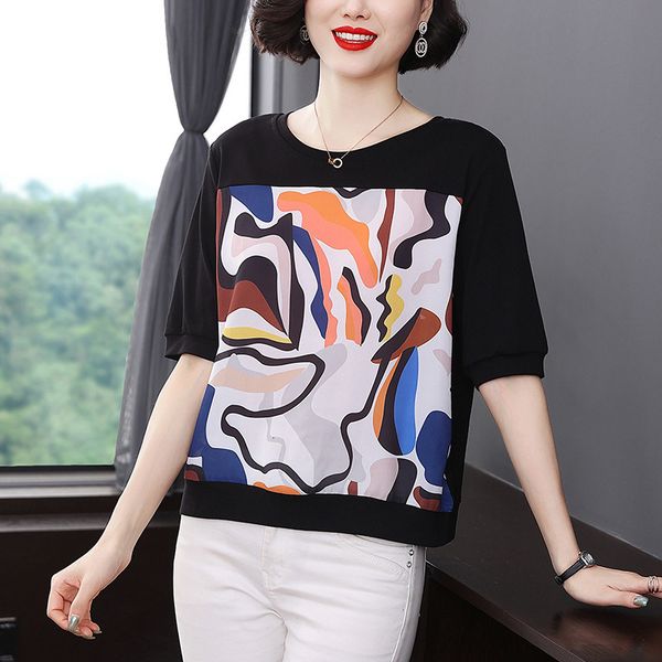 women's t-shirt shintimes geometric print t women vintage patchwork summer womens 2021 woman korean clothes tee femme i615, White
women's t-shirt shintimes geometric print t women vintage patchwork summer womens 2021 woman korean clothes tee femme i615, White