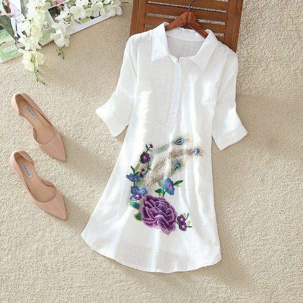 white long shirt women office blouse plus size cotton linen vintage embroidery short sleeve ladies summer casual 4xl 5xl
white long shirt women office blouse plus size cotton linen vintage embroidery short sleeve ladies summer casual 4xl 5xl