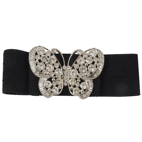 belts women rhinestones accent butterfly hook buckle black elastic cinch waist belt, Black;brown
belts women rhinestones accent butterfly hook buckle black elastic cinch waist belt, Black;brown