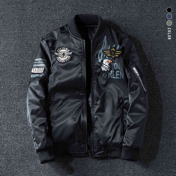 new mens bomber coat male both sid wear embroidery oversized 7xl casual pilot streetwear men brand clothing ayb3, Black;brown
new mens bomber coat male both sid wear embroidery oversized 7xl casual pilot streetwear men brand clothing ayb3, Black;brown