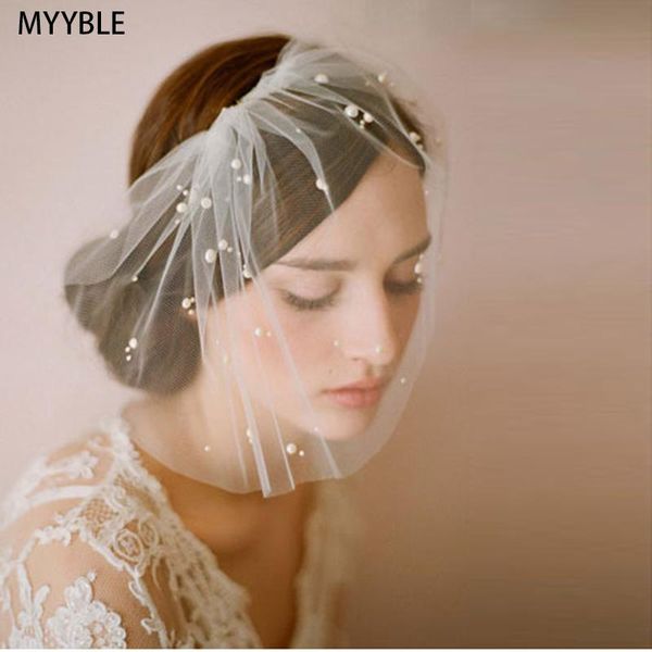 bridal veils white tulle blusher veil pearls elegant wedding accessories for bride girls one layer beaded womens voile mariage, Black 
bridal veils white tulle blusher veil pearls elegant wedding accessories for bride girls one layer beaded womens voile mariage, Black