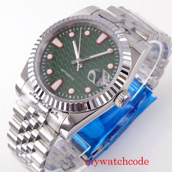 wristwatches two size 36mm and 39mm sterile green dial 21 jewels miyota 8215 automatic men watch sapphire glass date fluted bezel luminous, Slivery;brown
wristwatches two size 36mm and 39mm sterile green dial 21 jewels miyota 8215 automatic men watch sapphire glass date fluted bezel luminous, Slivery;brown