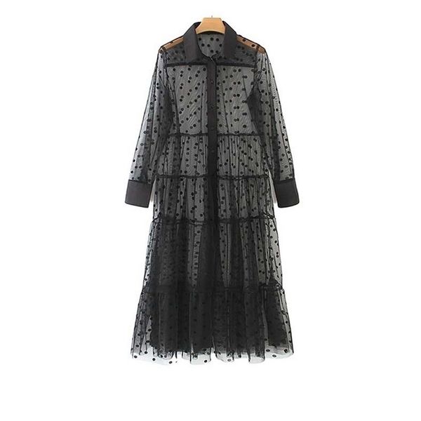 hirigin women stylish polka dot patchwork transparent midi shirt dress long sleeve female chic mesh dresses vestidos 201025, Black;gray
hirigin women stylish polka dot patchwork transparent midi shirt dress long sleeve female chic mesh dresses vestidos 201025, Black;gray