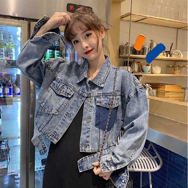 women's jackets 2021 spring and autumn loose casual all-match student jacket retro blue short denim, Black;brown
women's jackets 2021 spring and autumn loose casual all-match student jacket retro blue short denim, Black;brown