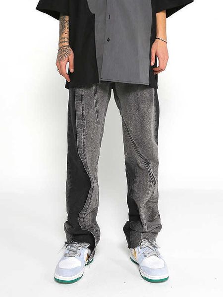 men's jeans high street isn trendy street hip hop style stitching irregular tailoring casual jeans, Blue
men's jeans high street isn trendy street hip hop style stitching irregular tailoring casual jeans, Blue