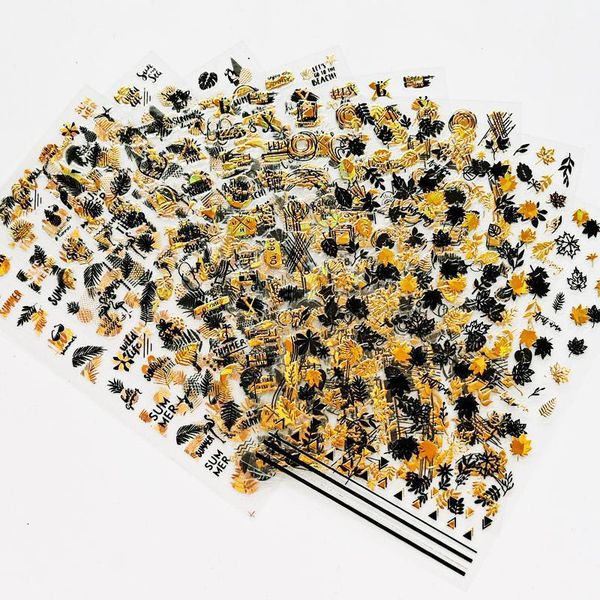 8pcs holographic gold/silver/black/white 4 colors nail decal stickers, palm tree decals, leaf decals1 
8pcs holographic gold/silver/black/white 4 colors nail decal stickers, palm tree decals, leaf decals1