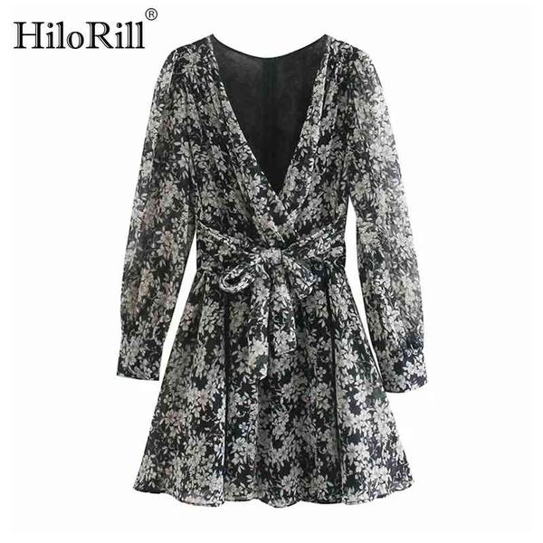 women v neck floral print dresses with belt retro long sleeve casual mini female a line chic rebe 210508, Black;gray
women v neck floral print dresses with belt retro long sleeve casual mini female a line chic rebe 210508, Black;gray