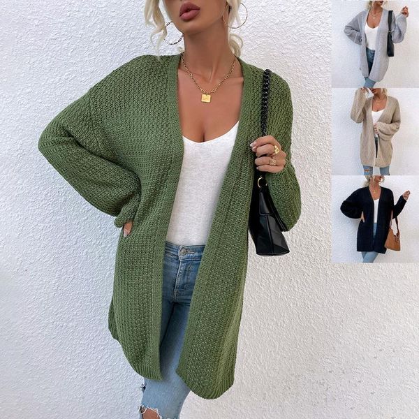 women's knits & tees 2021 autumn and winter sweater pure color knitted cardigan mid-length female v-neck casual, White
women's knits & tees 2021 autumn and winter sweater pure color knitted cardigan mid-length female v-neck casual, White