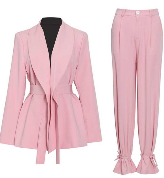 women's two piece pants arrive women fashion solid color waist retraction suit two-pieces one set, White
women's two piece pants arrive women fashion solid color waist retraction suit two-pieces one set, White
