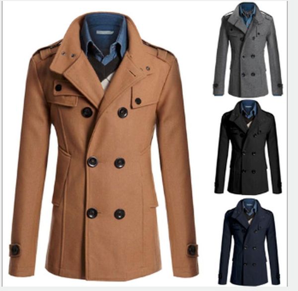 men's trench coats zogaa fashion long section of korean cultivating double-breasted stand collar overcoat, Tan;black
men's trench coats zogaa fashion long section of korean cultivating double-breasted stand collar overcoat, Tan;black