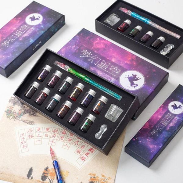 crystal dip pen set painting glass signatures colors ink for art writing calligraphy fountain doodling stationery gift pens
crystal dip pen set painting glass signatures colors ink for art writing calligraphy fountain doodling stationery gift pens