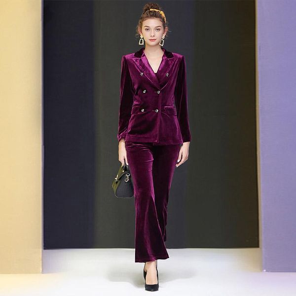 autumn 2021 women's high-end velvet double breasted long sleeve suit collar coat trumpet pants temperament women's two piece, White
autumn 2021 women's high-end velvet double breasted long sleeve suit collar coat trumpet pants temperament women's two piece, White