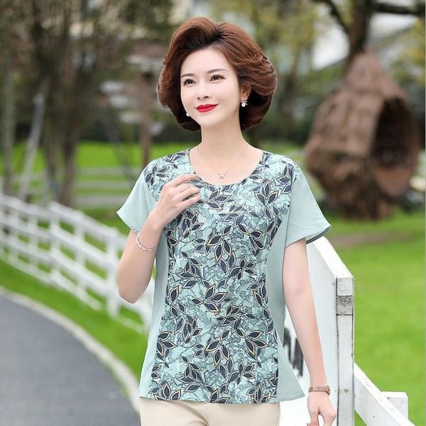 women's blouses & shirts chiffon shirt short sleeve spliced t-shirt 2021 summer pullover middle-aged mother o-neck print tee top, White
women's blouses & shirts chiffon shirt short sleeve spliced t-shirt 2021 summer pullover middle-aged mother o-neck print tee top, White