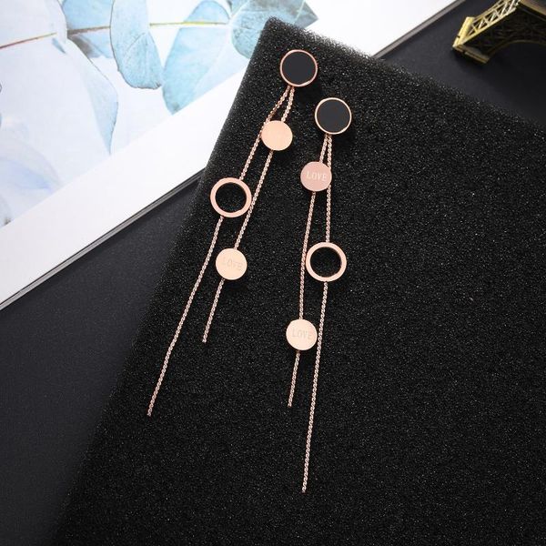 explosive style earrings suitable for spring are thin, tassels, black rings, female long pendant earrings, temperament dangle & chandelier, Silver
explosive style earrings suitable for spring are thin, tassels, black rings, female long pendant earrings, temperament dangle & chandelier, Silver