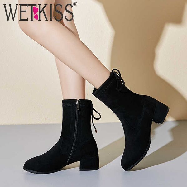 wetkiss sock boots women sttetch flock ankle boot female thick heels shoes ladies round toe cross tied shoes women winter 210630, Black
wetkiss sock boots women sttetch flock ankle boot female thick heels shoes ladies round toe cross tied shoes women winter 210630, Black