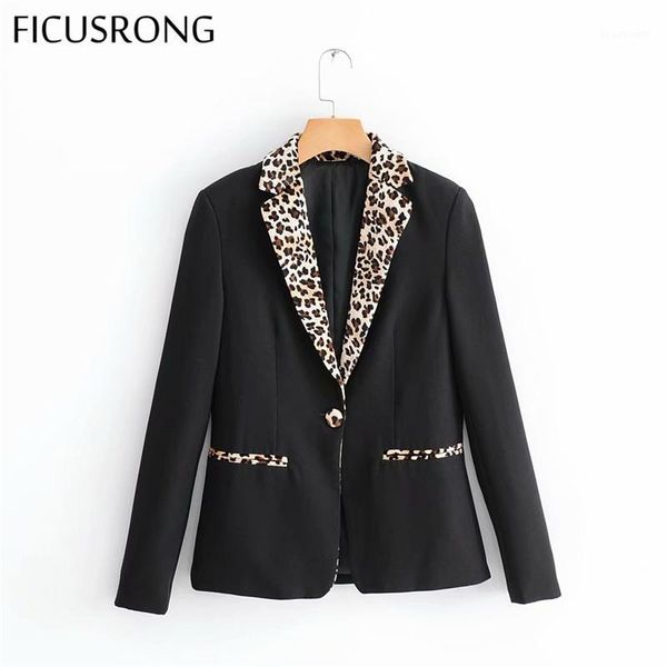 ladies leopard blazer long sleeve loose suit coat casual single button jacket fashion color matching women blazers women's suits &, White;black
ladies leopard blazer long sleeve loose suit coat casual single button jacket fashion color matching women blazers women's suits &, White;black