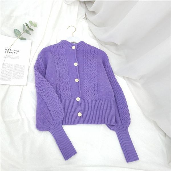 autumn winter women's cardigan short solid color knitted retro round neck lantern sleeve woman sweater s gx290 210507, White;black
autumn winter women's cardigan short solid color knitted retro round neck lantern sleeve woman sweater s gx290 210507, White;black