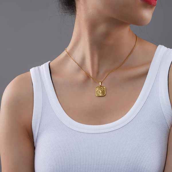 pendant necklaces fanshidi square rose flower charm necklace for women t vintage rolo chains statement jewelry, Silver
pendant necklaces fanshidi square rose flower charm necklace for women t vintage rolo chains statement jewelry, Silver