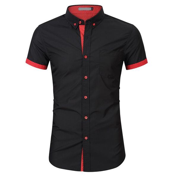 men's casual shirts mens luxury polka dot button lapel cotton short sleeve for, White;black
men's casual shirts mens luxury polka dot button lapel cotton short sleeve for, White;black