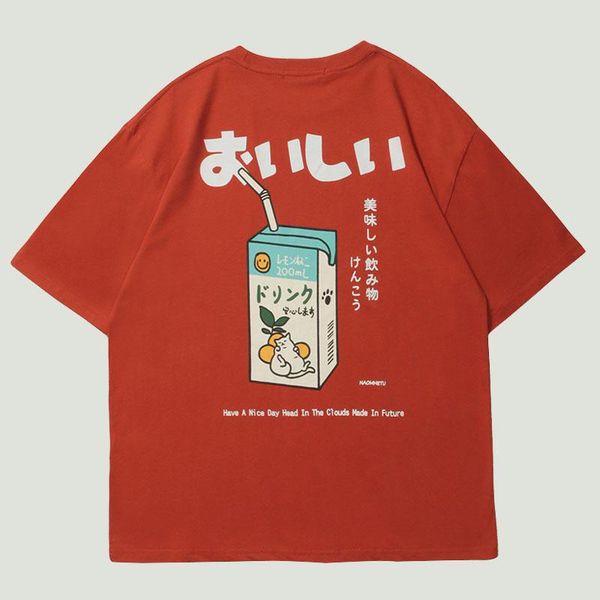 men's t-shirts hip hop fashion summer japanese kanji letter drink printed short sleeve mens streetwear harajuku casual t-shirt, White;black
men's t-shirts hip hop fashion summer japanese kanji letter drink printed short sleeve mens streetwear harajuku casual t-shirt, White;black