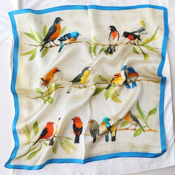 scarves 100% silk scarf shiny bandana women fashion bird small kerchief head neck hairband turban 53*53cm, Blue;gray
scarves 100% silk scarf shiny bandana women fashion bird small kerchief head neck hairband turban 53*53cm, Blue;gray