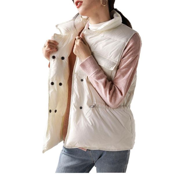women's vests 2021 autumn winter vest jacket women white khaki black slim sleeveless korean fashion short down cotton coat n1220, Black;white
women's vests 2021 autumn winter vest jacket women white khaki black slim sleeveless korean fashion short down cotton coat n1220, Black;white
