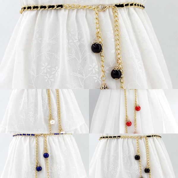 pearl with waist decoration chain drs women's fine korean fashion metal belt, Silver
pearl with waist decoration chain drs women's fine korean fashion metal belt, Silver