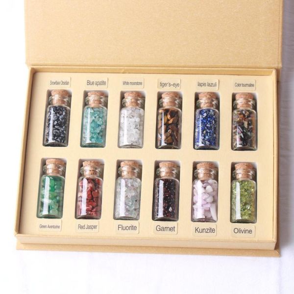 decorative objects & figurines polished mini gemstone natural mineral glass bottle set collection(12 bottles)
decorative objects & figurines polished mini gemstone natural mineral glass bottle set collection(12 bottles)