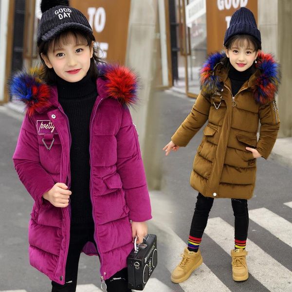 down coat girls' winter gold velvet medium and large children's long style thick woolen collar warm hooded jacket, Blue;gray
down coat girls' winter gold velvet medium and large children's long style thick woolen collar warm hooded jacket, Blue;gray
