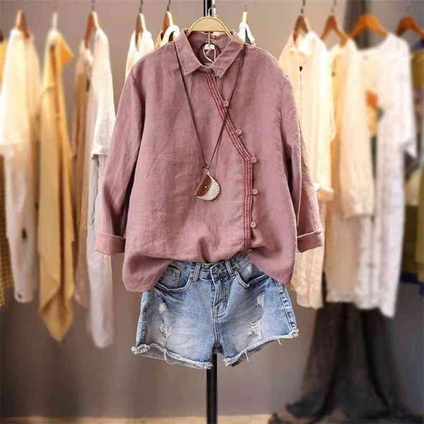 arrival spring/autumn women loose casual long sleeve turn-down collar blouse single breasted cotton linen shirts w237 210512, White
arrival spring/autumn women loose casual long sleeve turn-down collar blouse single breasted cotton linen shirts w237 210512, White
