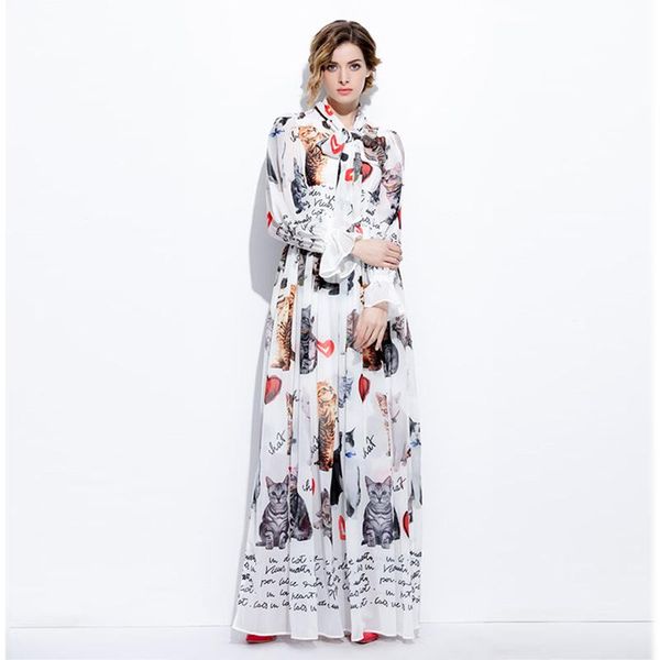 casual dresses 2021 summer fashion elegant print bow collar long flare sleeve floor-length cat & heart white dress vintage bohemian, Black;gray
casual dresses 2021 summer fashion elegant print bow collar long flare sleeve floor-length cat & heart white dress vintage bohemian, Black;gray
