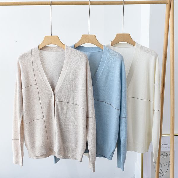 sweater delicate cashmere knit loose v-neck long sleeve cardigan women nk97, White;black
sweater delicate cashmere knit loose v-neck long sleeve cardigan women nk97, White;black