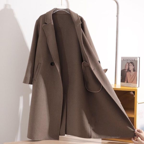 women's wool & blends 2021 autumn and winter double sided warm versatile woolen overcoat for women ~ 8121012, Black
women's wool & blends 2021 autumn and winter double sided warm versatile woolen overcoat for women ~ 8121012, Black