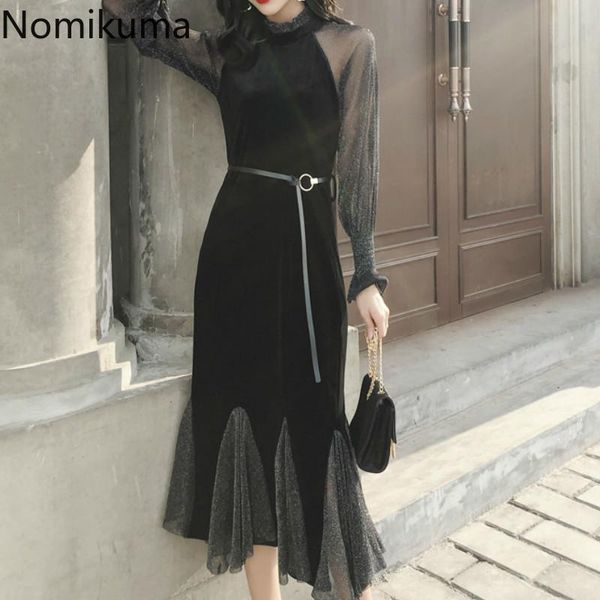 nomikuma trumpet dresses women gauze patchwork stand collar long sleeve dress ladies see through vintage vestidos mujer 3d359 casual, Black;gray
nomikuma trumpet dresses women gauze patchwork stand collar long sleeve dress ladies see through vintage vestidos mujer 3d359 casual, Black;gray