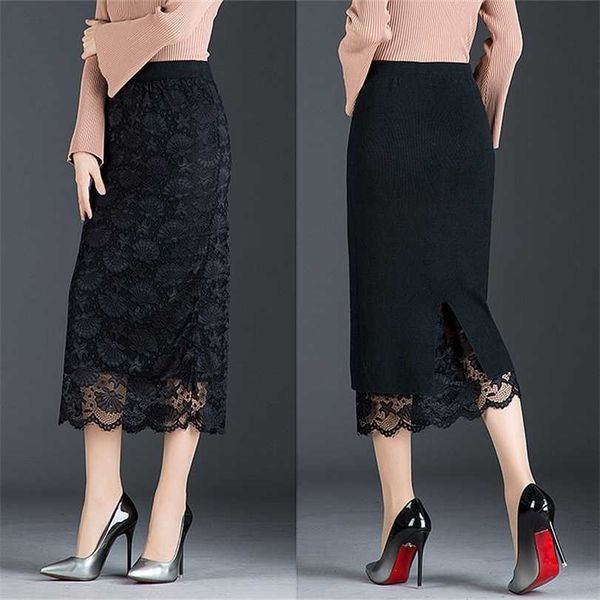 autumn and winter skirt long section jupe femme two sides wearing lace midi split bag hip wool 211124, Black
autumn and winter skirt long section jupe femme two sides wearing lace midi split bag hip wool 211124, Black