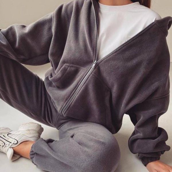 women's two piece pants autumn and winter women solid hooded sweater 2021 fashion sportswear casual zipper set, White
women's two piece pants autumn and winter women solid hooded sweater 2021 fashion sportswear casual zipper set, White