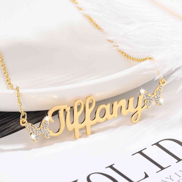 personalized custome double diamond butterfly neckalce stainless steel gold chain pendant necklaces jewelry for women gifts, Silver
personalized custome double diamond butterfly neckalce stainless steel gold chain pendant necklaces jewelry for women gifts, Silver