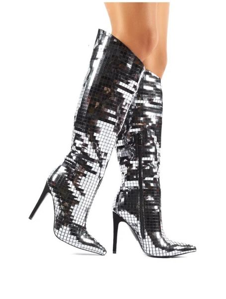 boots olomm fashionable female bright knee stiletto high-heel boots nice pointed toe beautiful silver party shoes and size 5-10.5 fpei, Black
boots olomm fashionable female bright knee stiletto high-heel boots nice pointed toe beautiful silver party shoes and size 5-10.5 fpei, Black