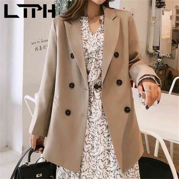 ltph ol style double breasted khaki women blazer mid-length blazers and jackets casual all-match lady suit coat spring 210423, White;black
ltph ol style double breasted khaki women blazer mid-length blazers and jackets casual all-match lady suit coat spring 210423, White;black