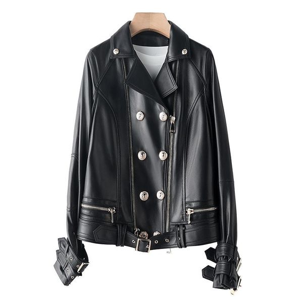 women's leather & faux genuine jacket autumn winter coat women clothes 2021 real fur luxury 100% sheepskin outwear casaco feminino, Black
women's leather & faux genuine jacket autumn winter coat women clothes 2021 real fur luxury 100% sheepskin outwear casaco feminino, Black