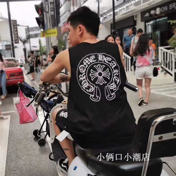 vest men's summer horseshoe cross brand and crosin women's cotton loose sleeveless sports t-shirt, White;black
vest men's summer horseshoe cross brand and crosin women's cotton loose sleeveless sports t-shirt, White;black