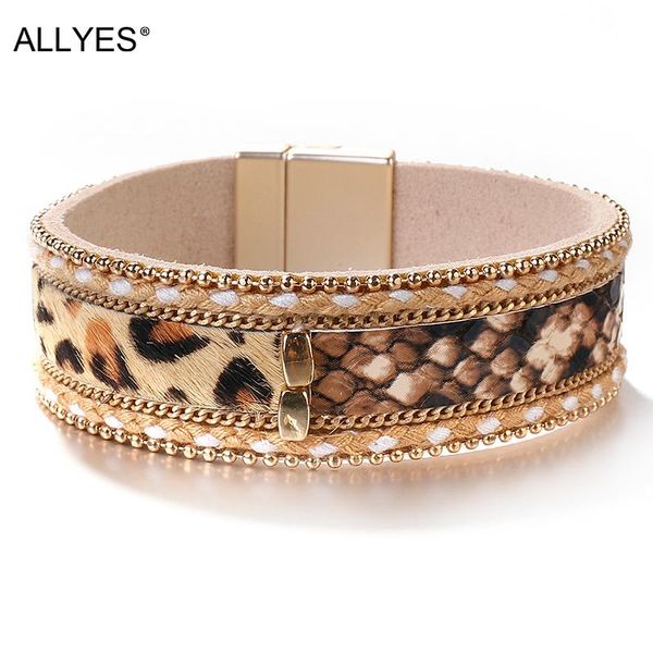charm bracelets allyes leopard snake stitching for women 2021 fashion bohemian wide leather bracelet female jewelry, Golden;silver
charm bracelets allyes leopard snake stitching for women 2021 fashion bohemian wide leather bracelet female jewelry, Golden;silver